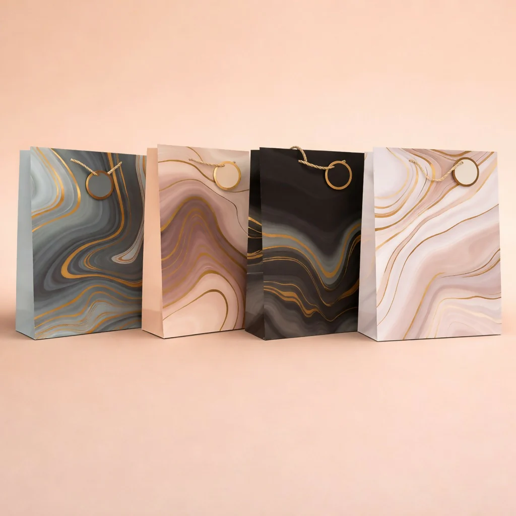Premium Marble Design Gift Bag with Handle Paper Carry Bag (1 PC) - Image 3