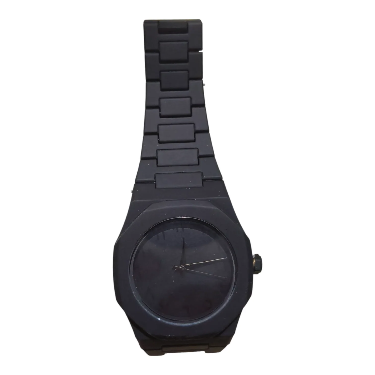 Premium Matte Black Minimalist Analog Wrist Watch with Designer Dial and Metal Strap - Image 5