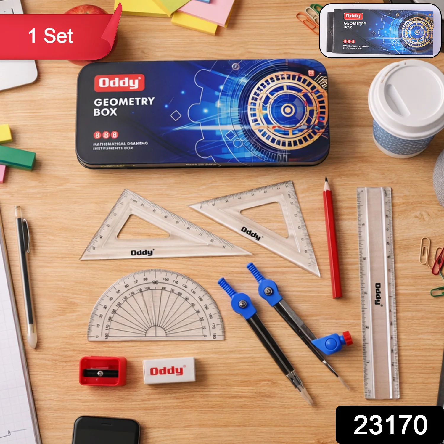 Oddy Premium Metal Geometry Box Set (1 Set) - Image 2