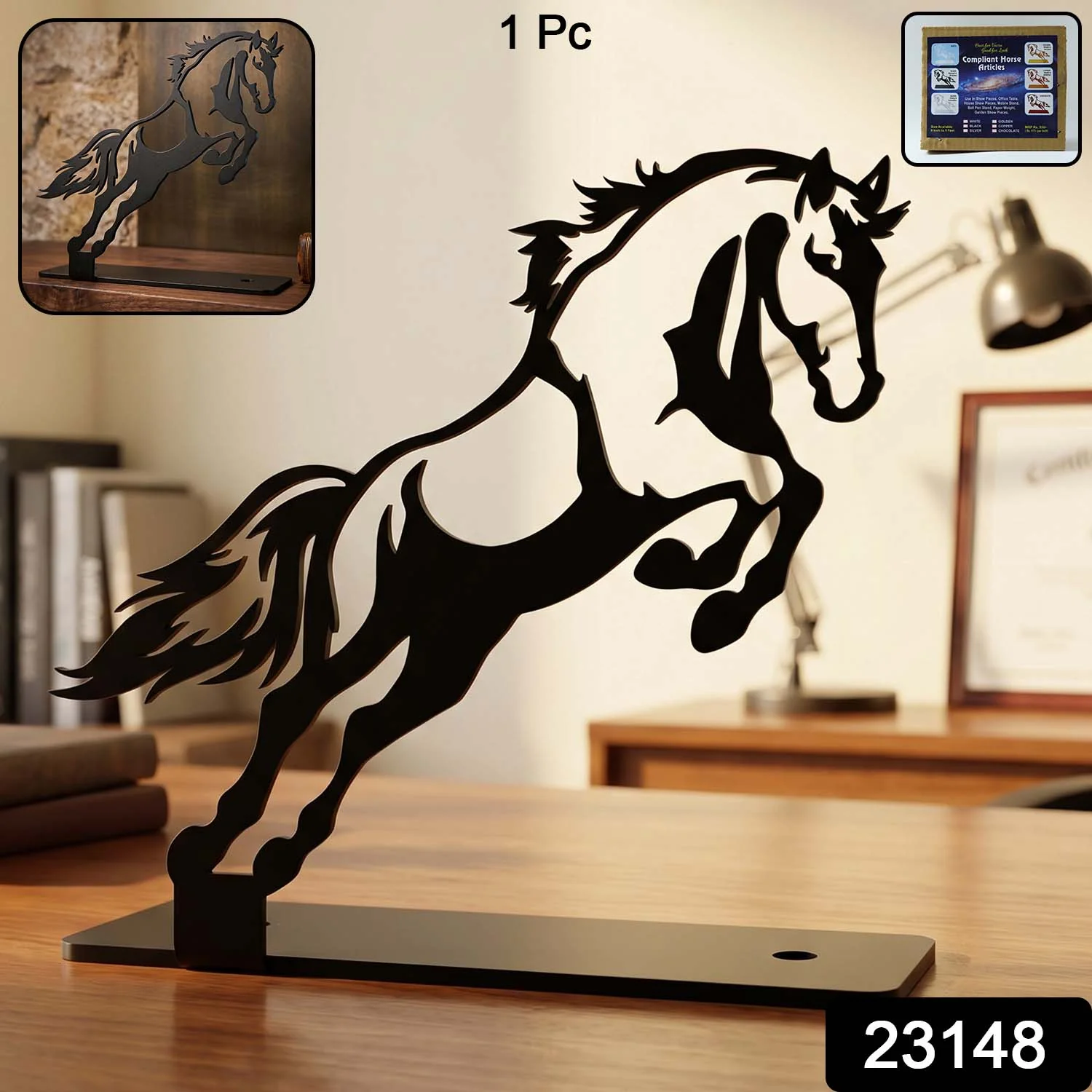 Premium Metal Horse Sculpture Table Décor (1 Pc) - Image 2