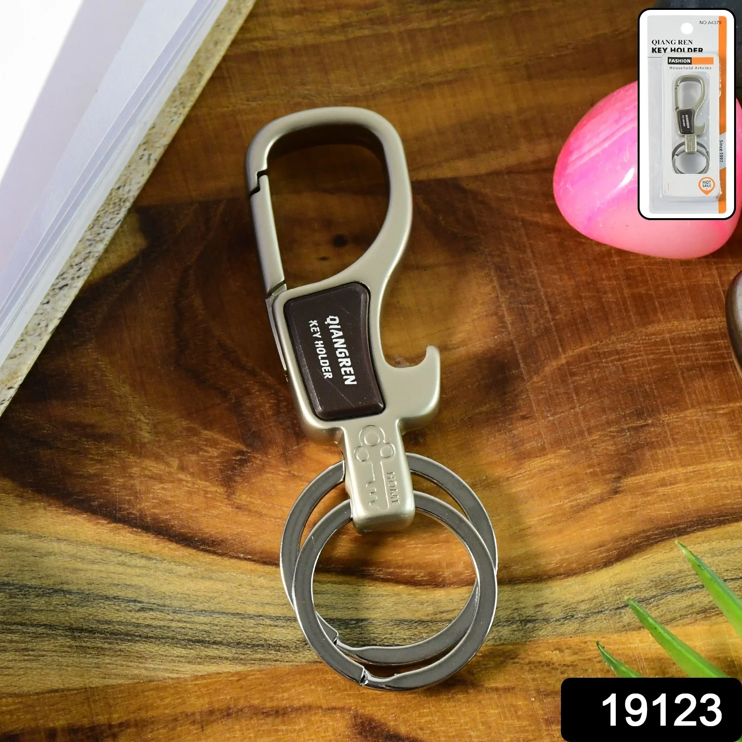 Premium Metal Keychain Carabiner Clip Hook with Dual Key Rings (1 Pc) - Image 2