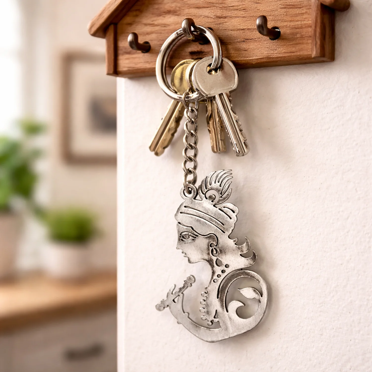 Premium Metal Krishna Face Keychain 1 Pc - Image 7