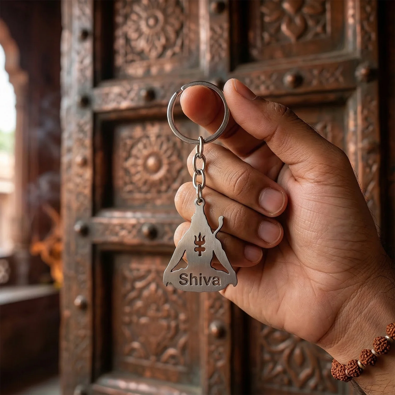Premium Metal Lord Shiva Trishul Design Keychain 1 Pc - Image 4