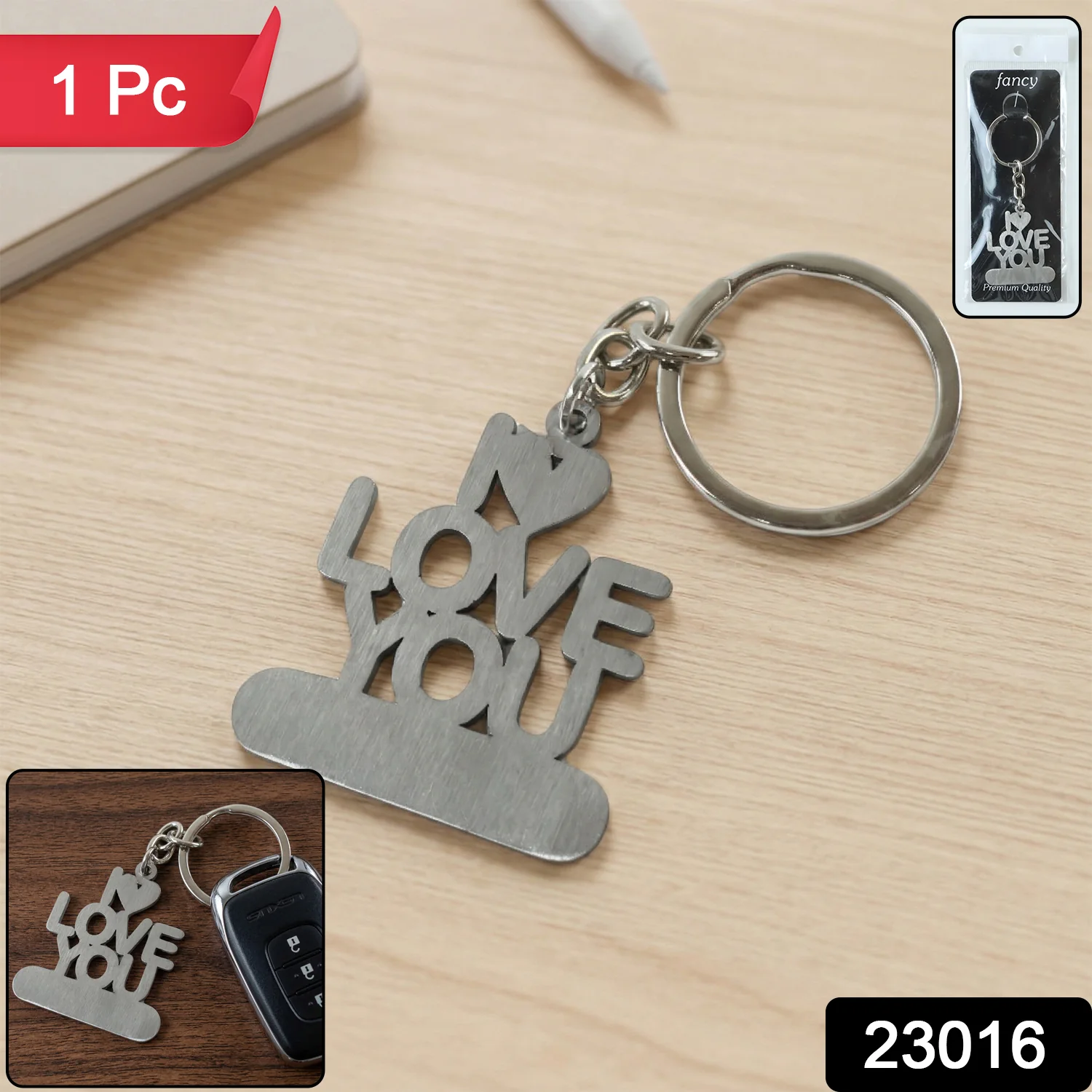 Premium Metal Love You Keychain 1 Pc - Image 2