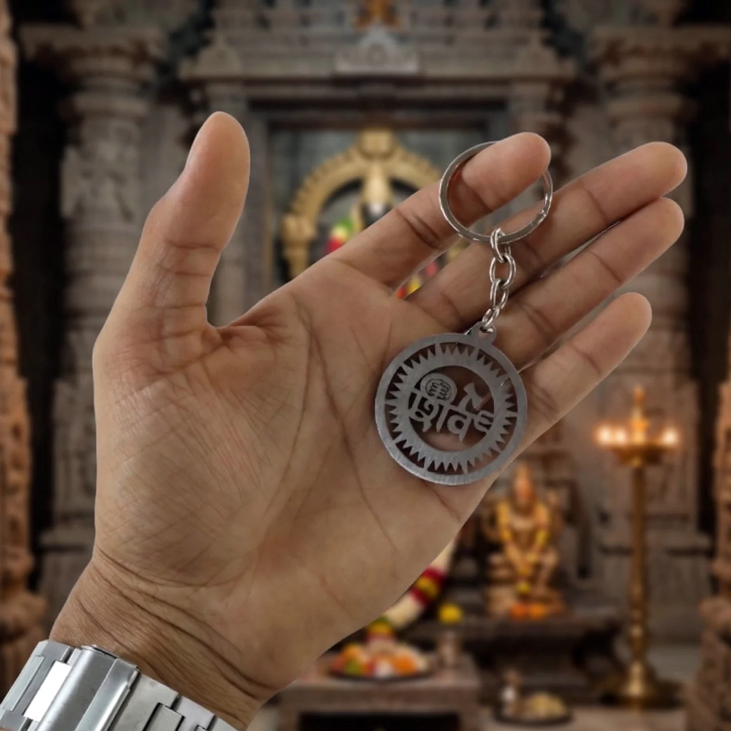 Premium Metal Round Shiv Keychain 1 Pc - Image 4
