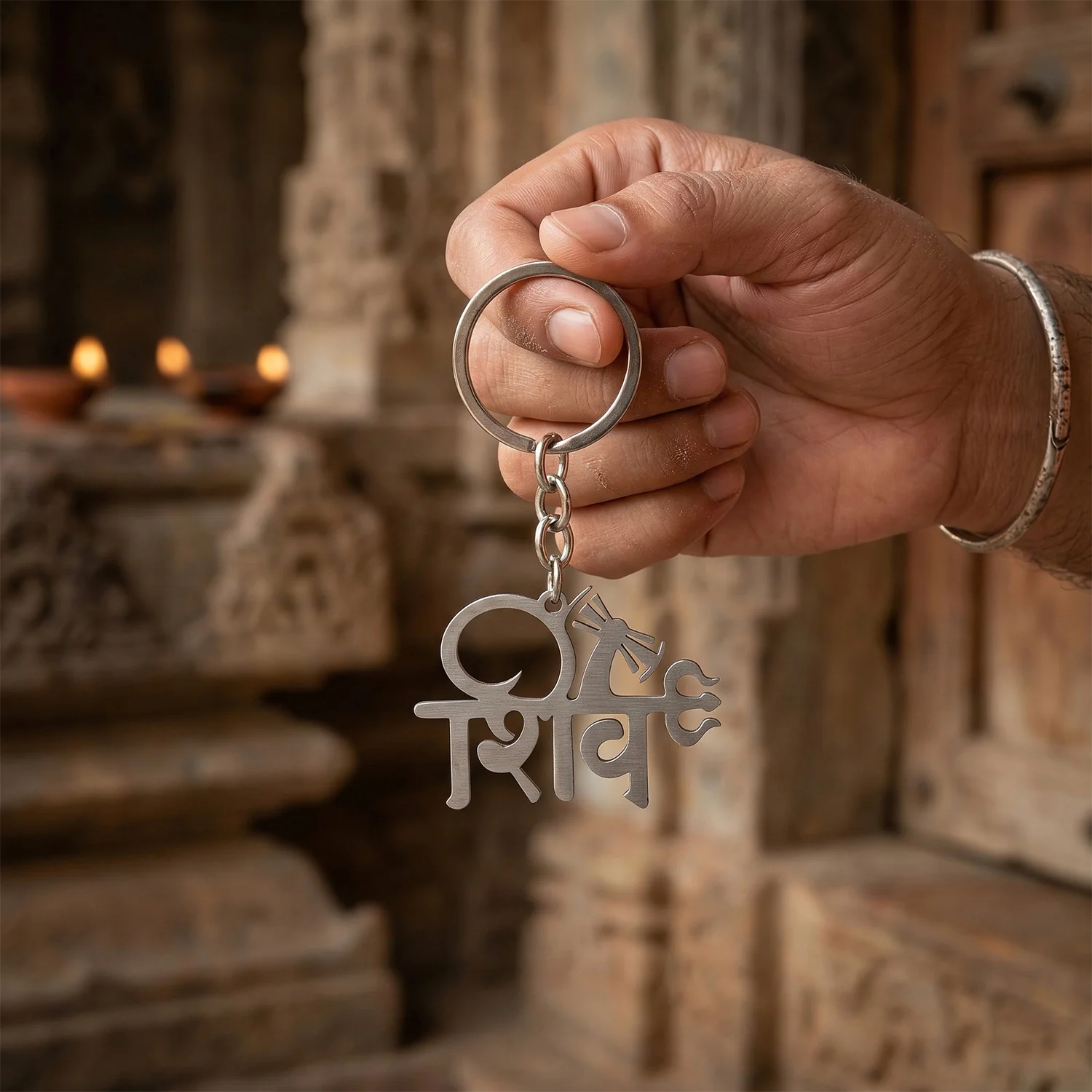 Premium Metal Shiv Design Keychain 1 Pc - Image 7