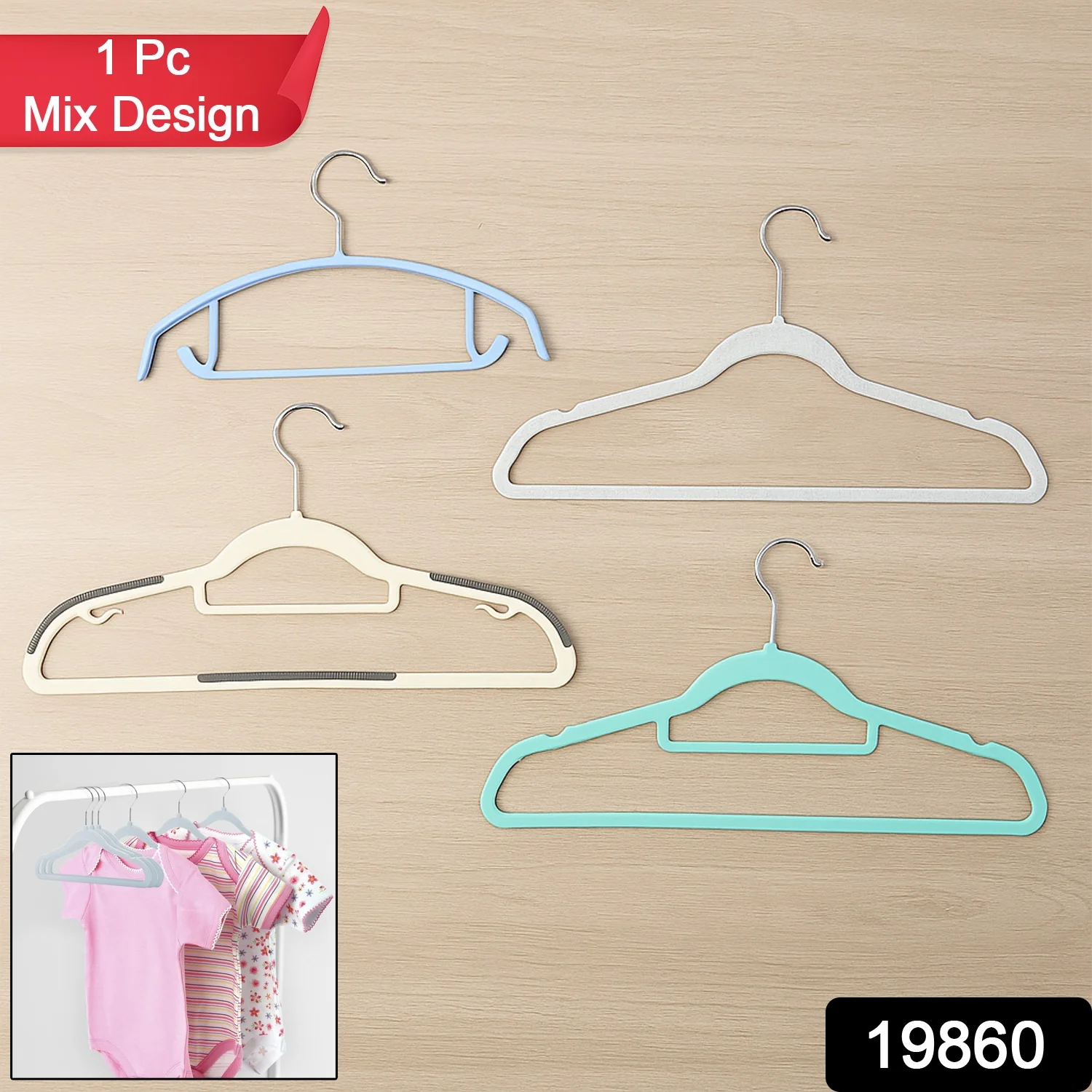 Premium Mix Design Non-Slip Clothes Hanger (Mix Design / 1 Pc) - Image 2