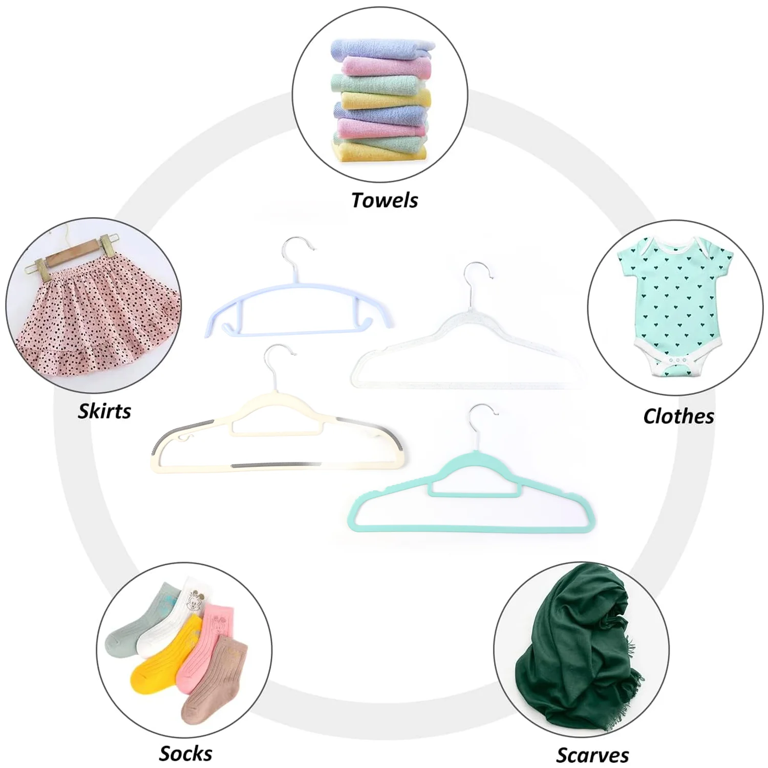 Premium Mix Design Non-Slip Clothes Hanger (Mix Design / 1 Pc) - Image 3