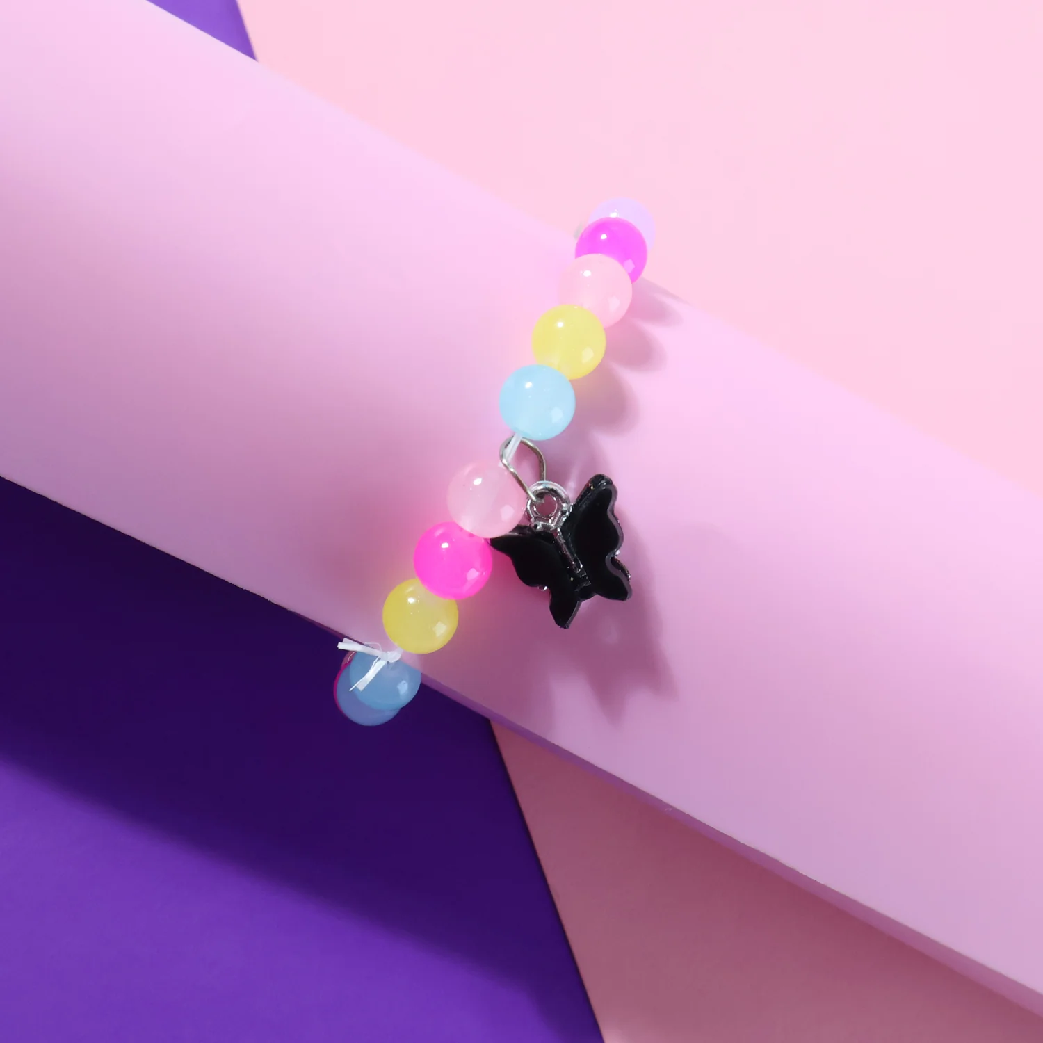 Premium Multicolor Pastel Bead Stretch Bracelet (1 Pc) - Image 6