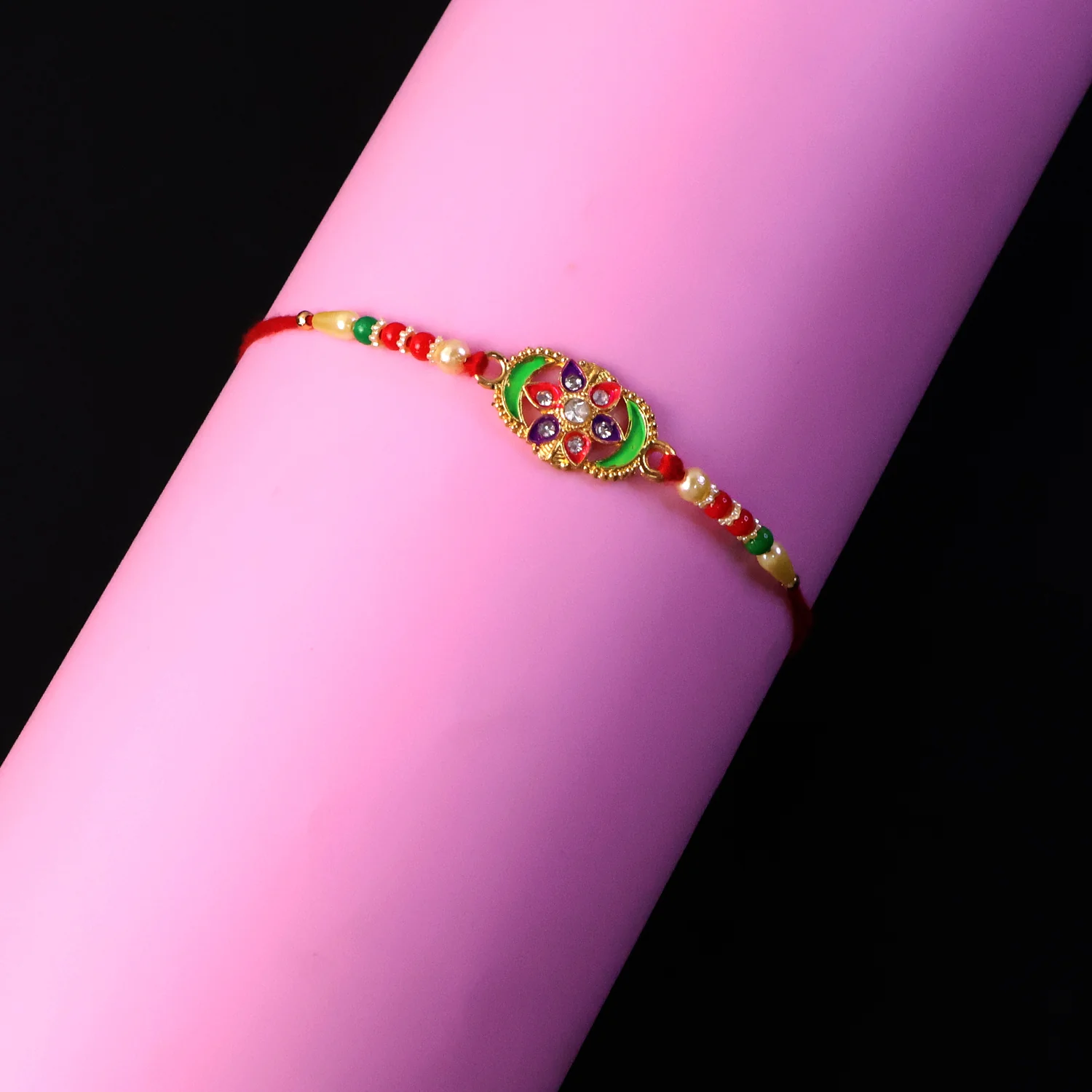 Premium Multicolor Stone Studded Designer Rakhi (1 Pc) - Image 5