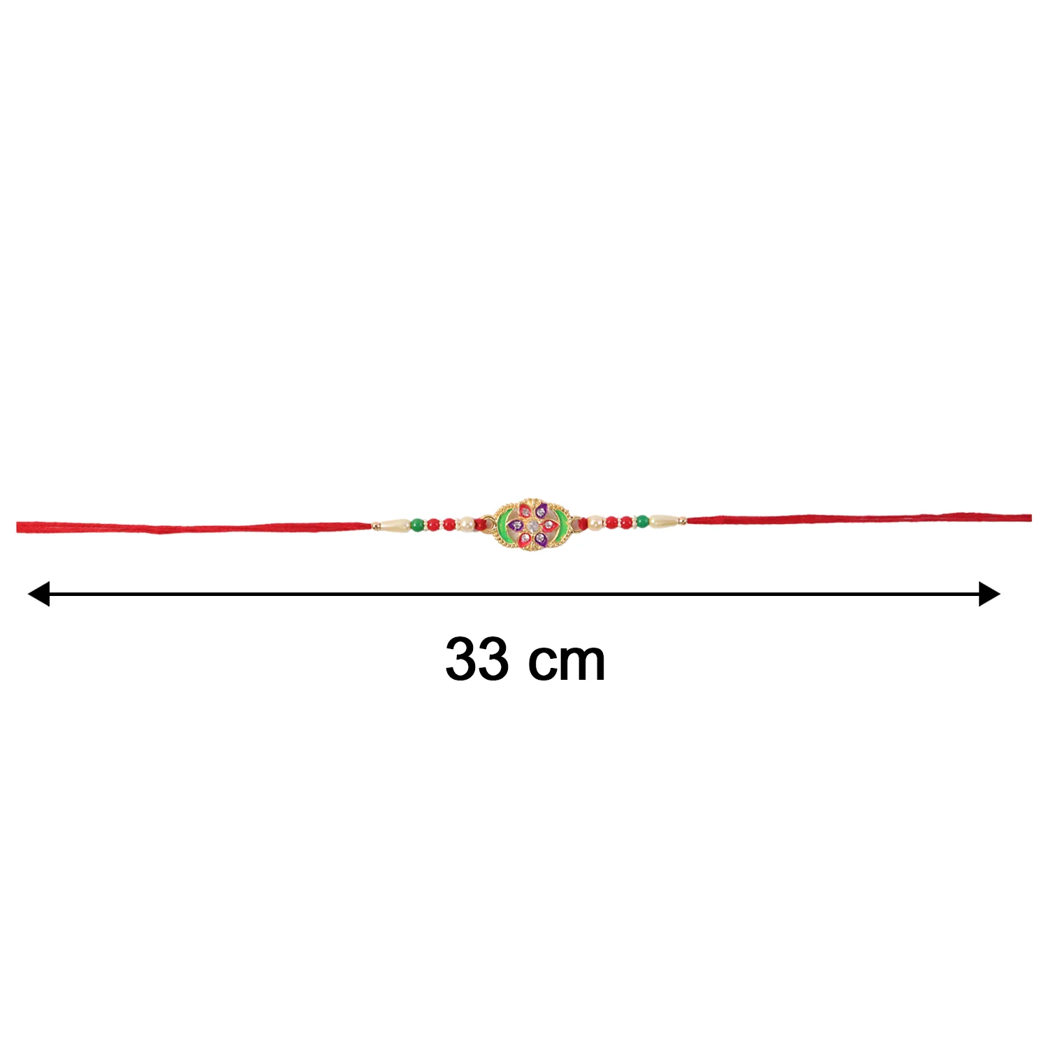 Premium Multicolor Stone Studded Designer Rakhi (1 Pc) - Image 7