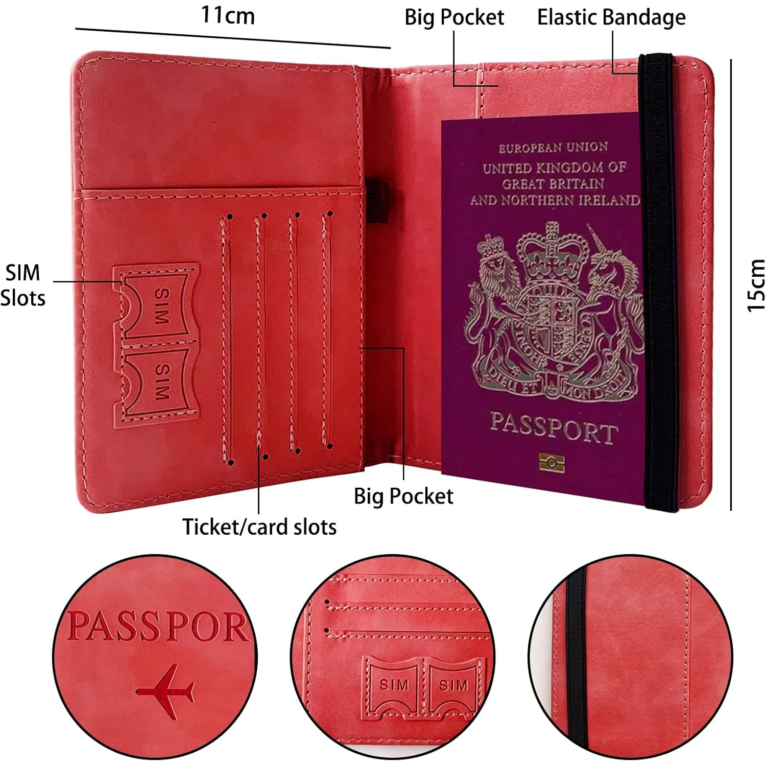 Premium Multifunction Travel Passport Holder & Wallet (15x11cm / 1 Pc) - Image 6