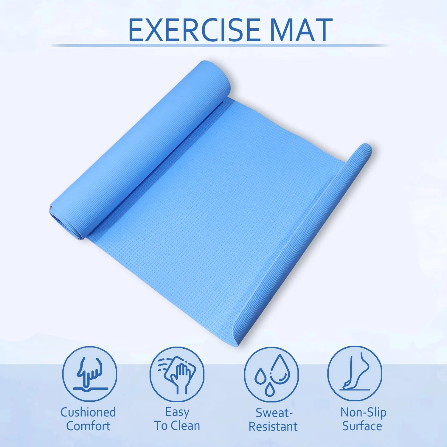 Premium Non-Slip Yoga & Exercise Mat (178x60 Cm / 1 Pc / Mix Color) - Image 9