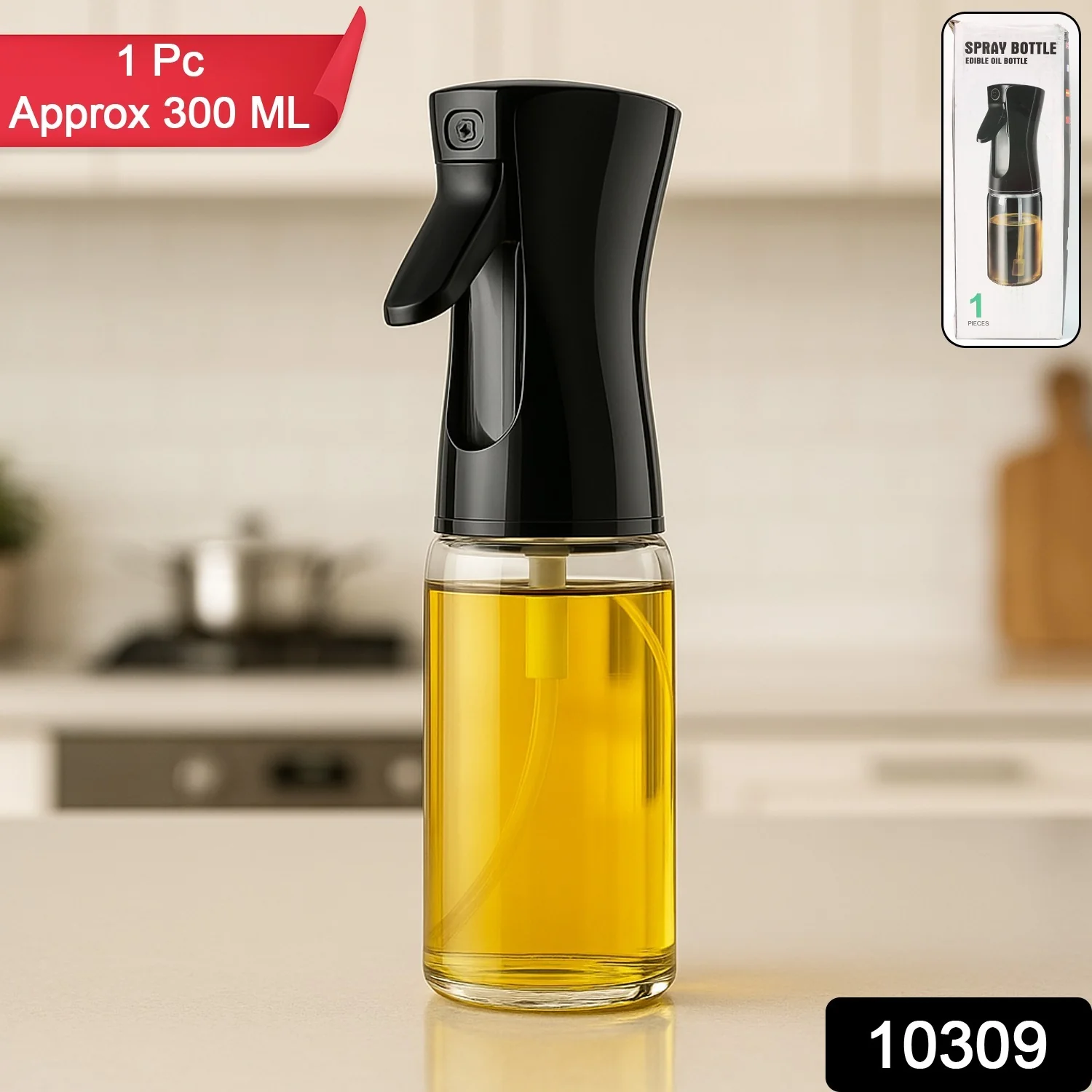 Glass Premium Oil Spray Bottle - (300 Ml Approx / 1 Pc) - Image 2