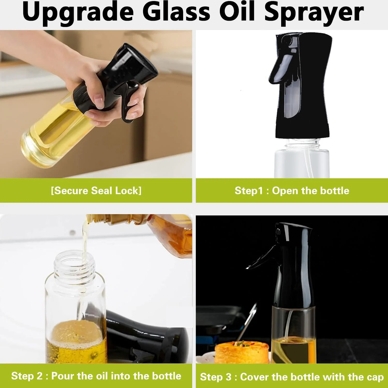 Glass Premium Oil Spray Bottle - (300 Ml Approx / 1 Pc) - Image 3