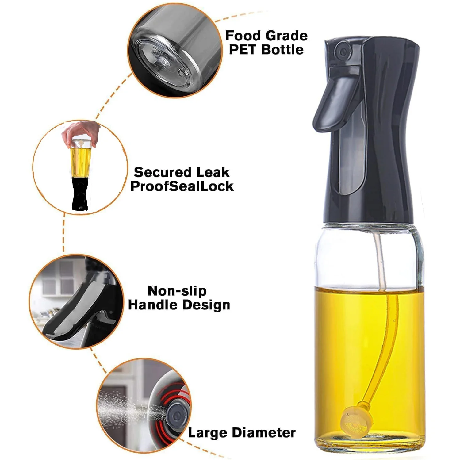 Glass Premium Oil Spray Bottle - (300 Ml Approx / 1 Pc) - Image 4