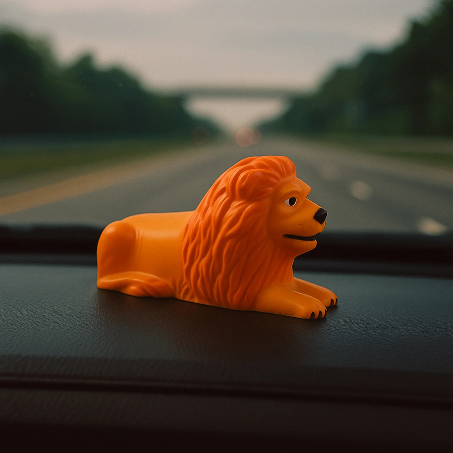 Premium Oranje Plak Leeuw Lion Car Dashboard Toy (1 Pc) - Image 6