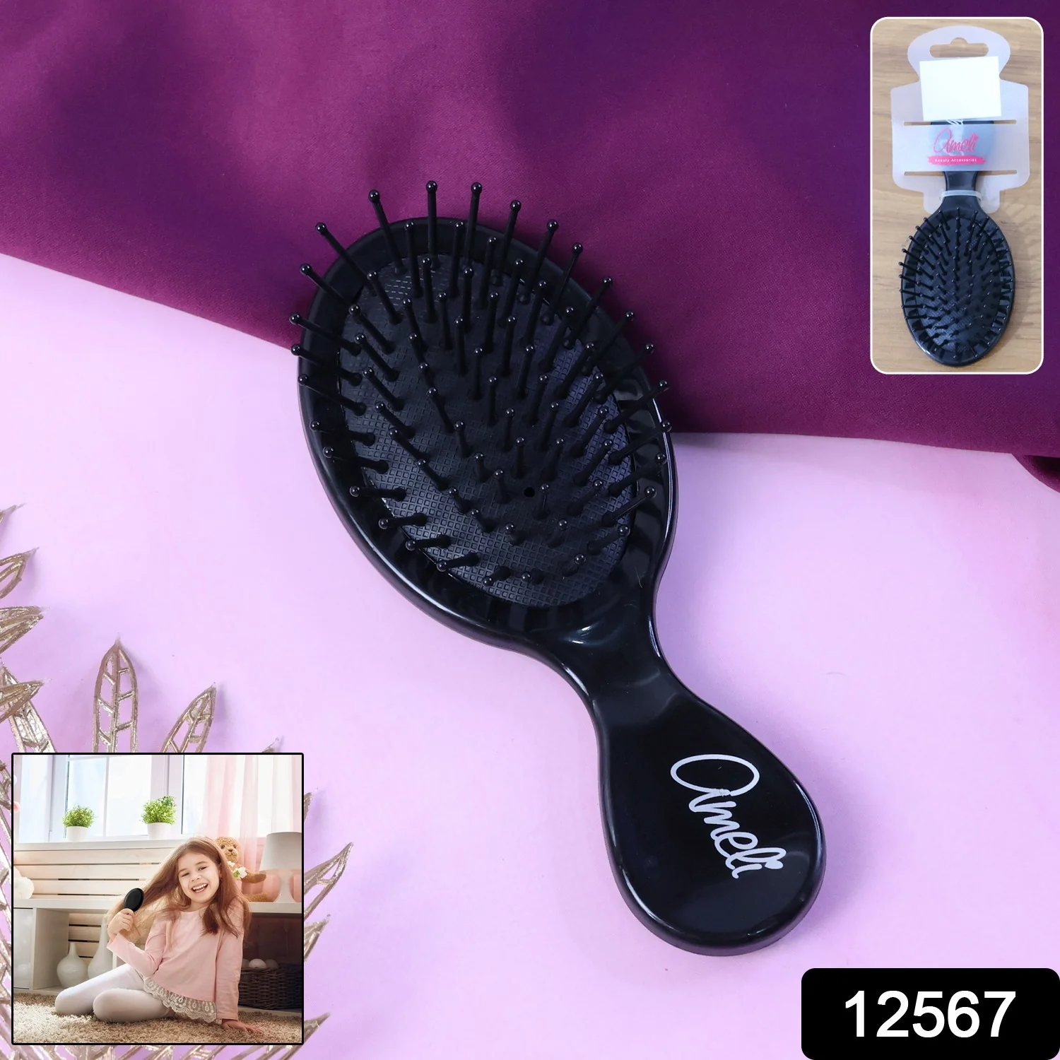 Premium Oval Detangling Hair Brush (1 Pc) - Image 2