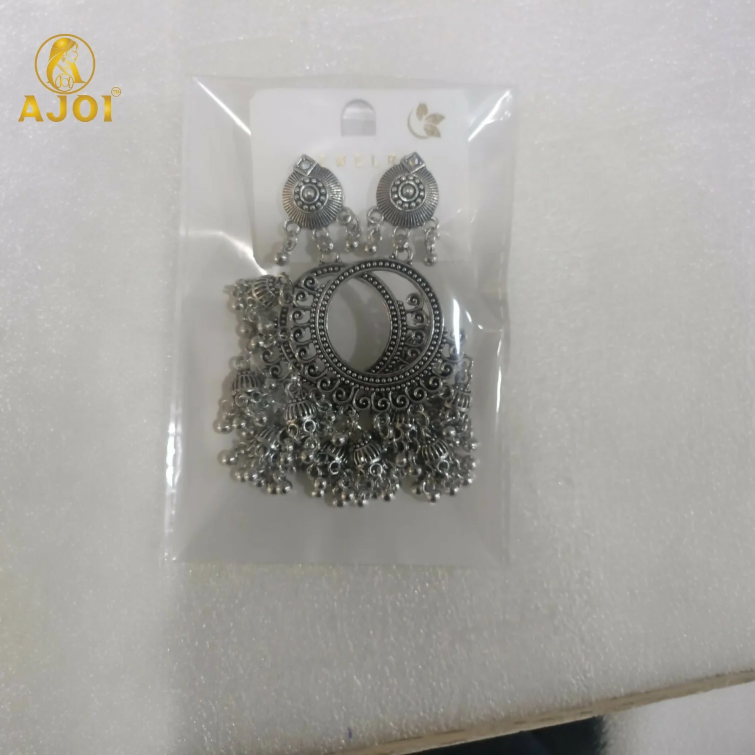 Premium Oxidised Silver Boho Chandbali Jhumka Earrings - Image 7