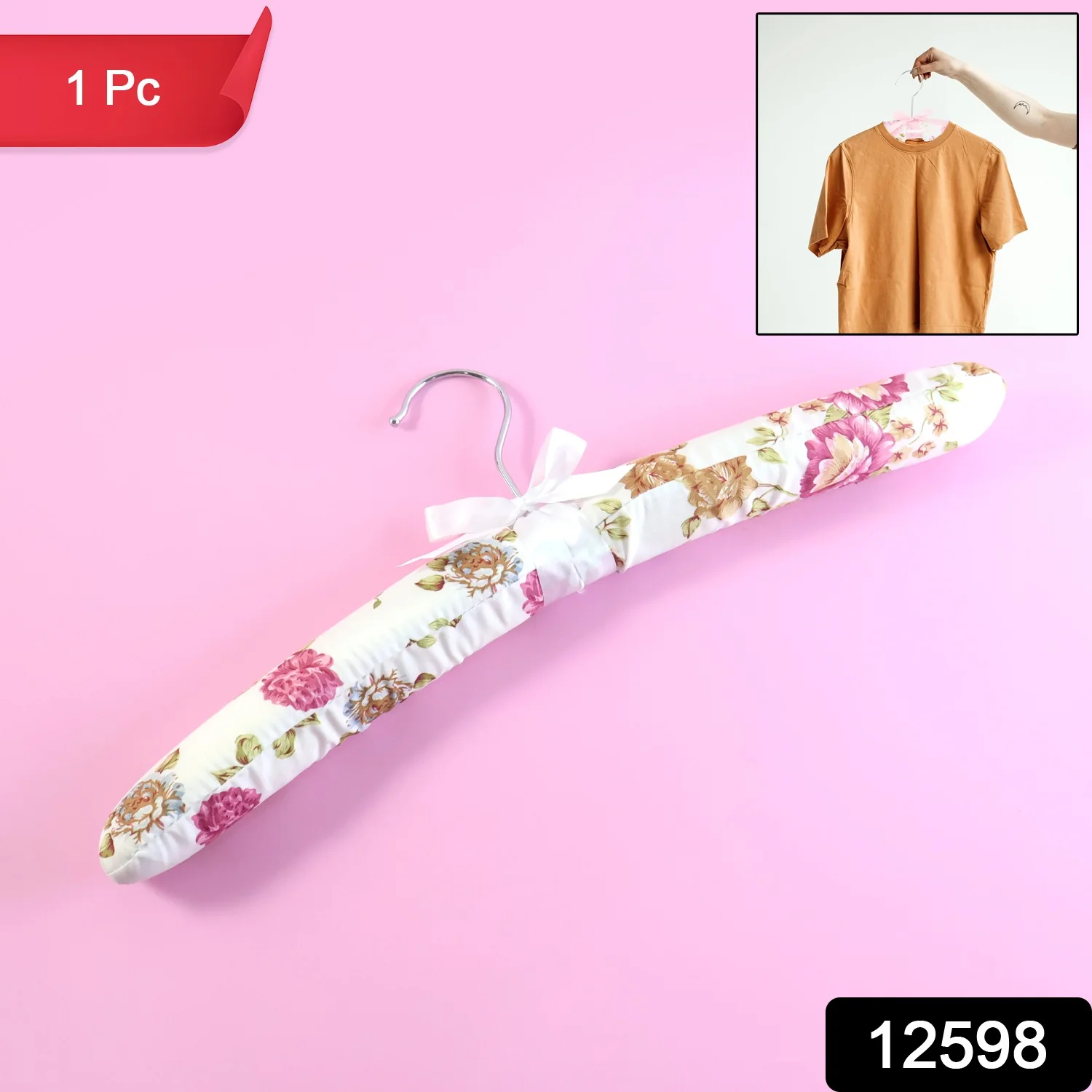 Premium Padded Floral Clothes Hanger (1 Pc) - Image 2