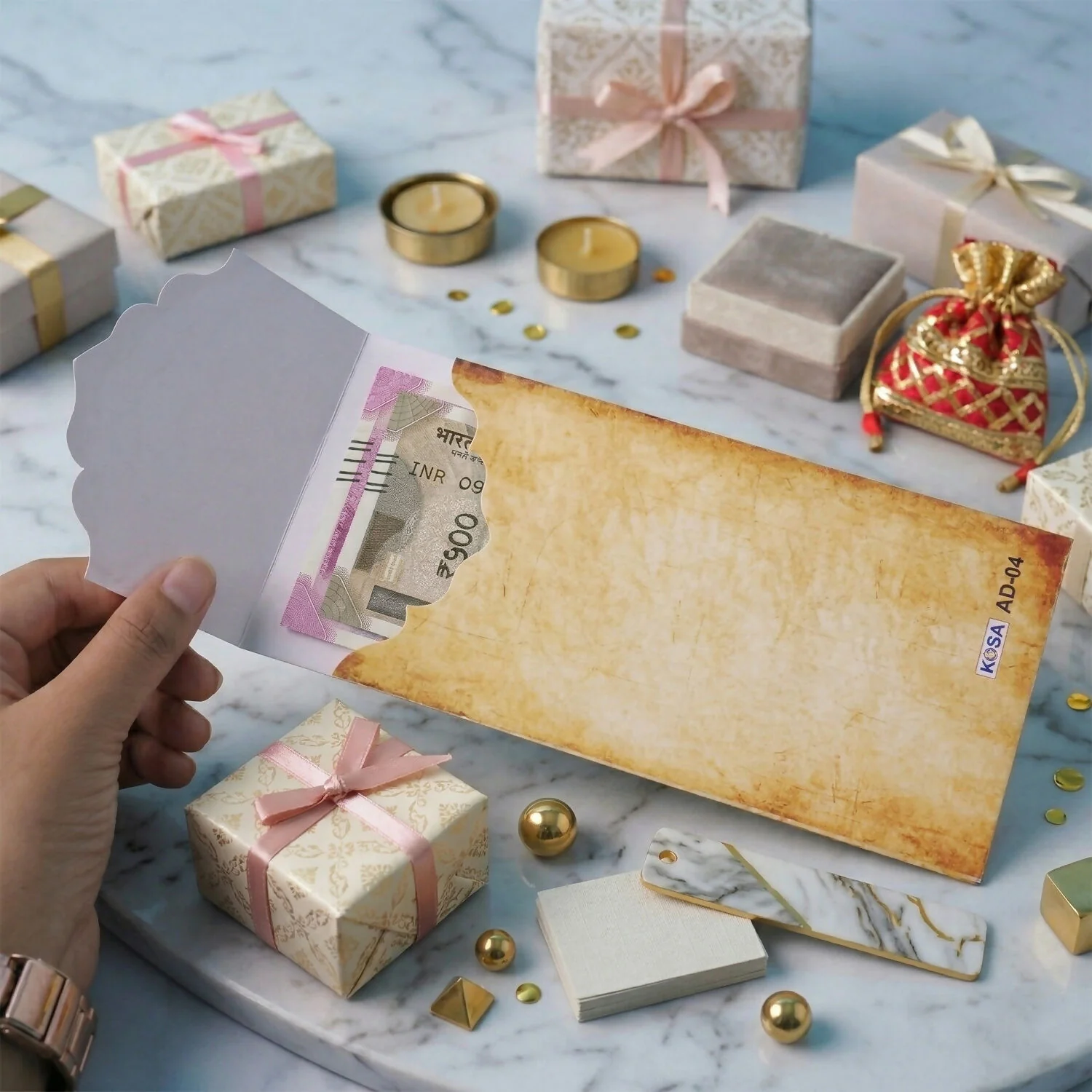 Premium Peacock Design Wedding Money Envelope Gift Cover Pack of 10 Pieces - Image 2