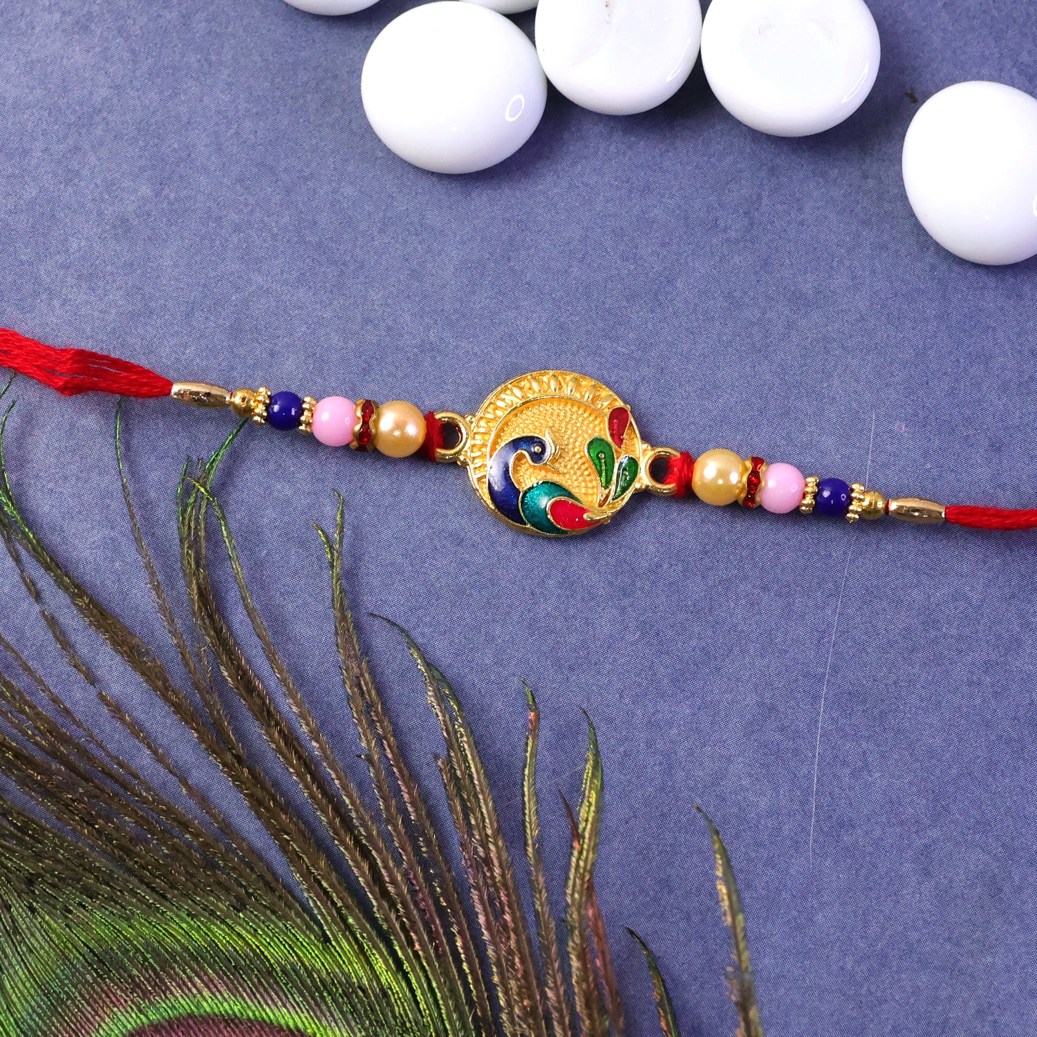 Premium Peacock Motif Designer Rakhi (1 Pc) - Image 8