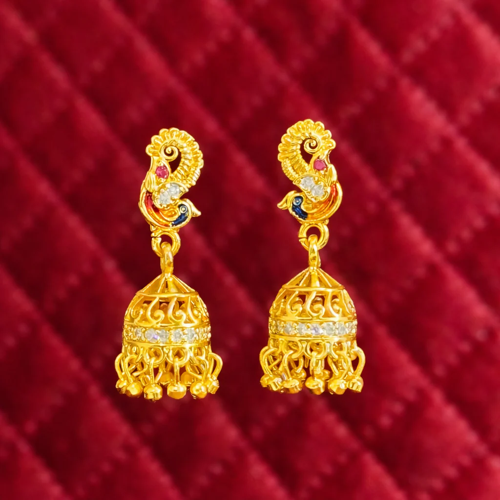 Premium Peacock Style Festive Earrings - Image 2