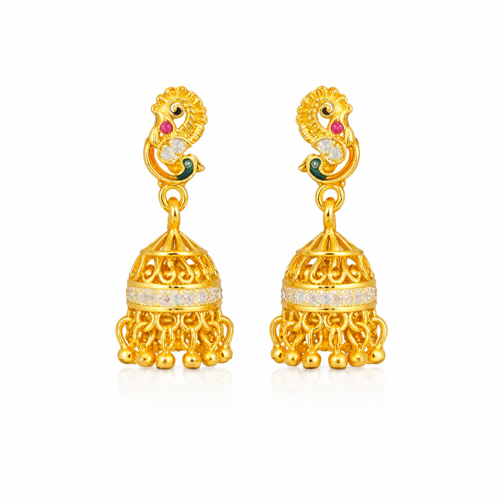 Premium Peacock Style Festive Earrings - Image 3