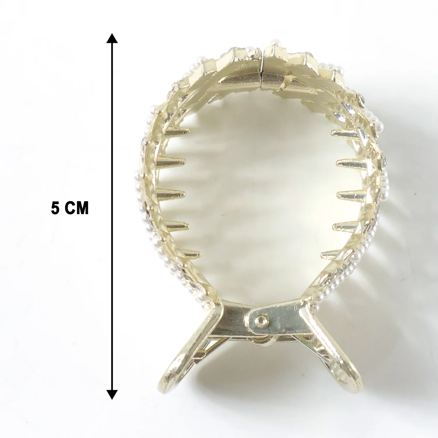 Premium Pearl Studded Metal Hair Claw Clip (1 Pc) - Image 6