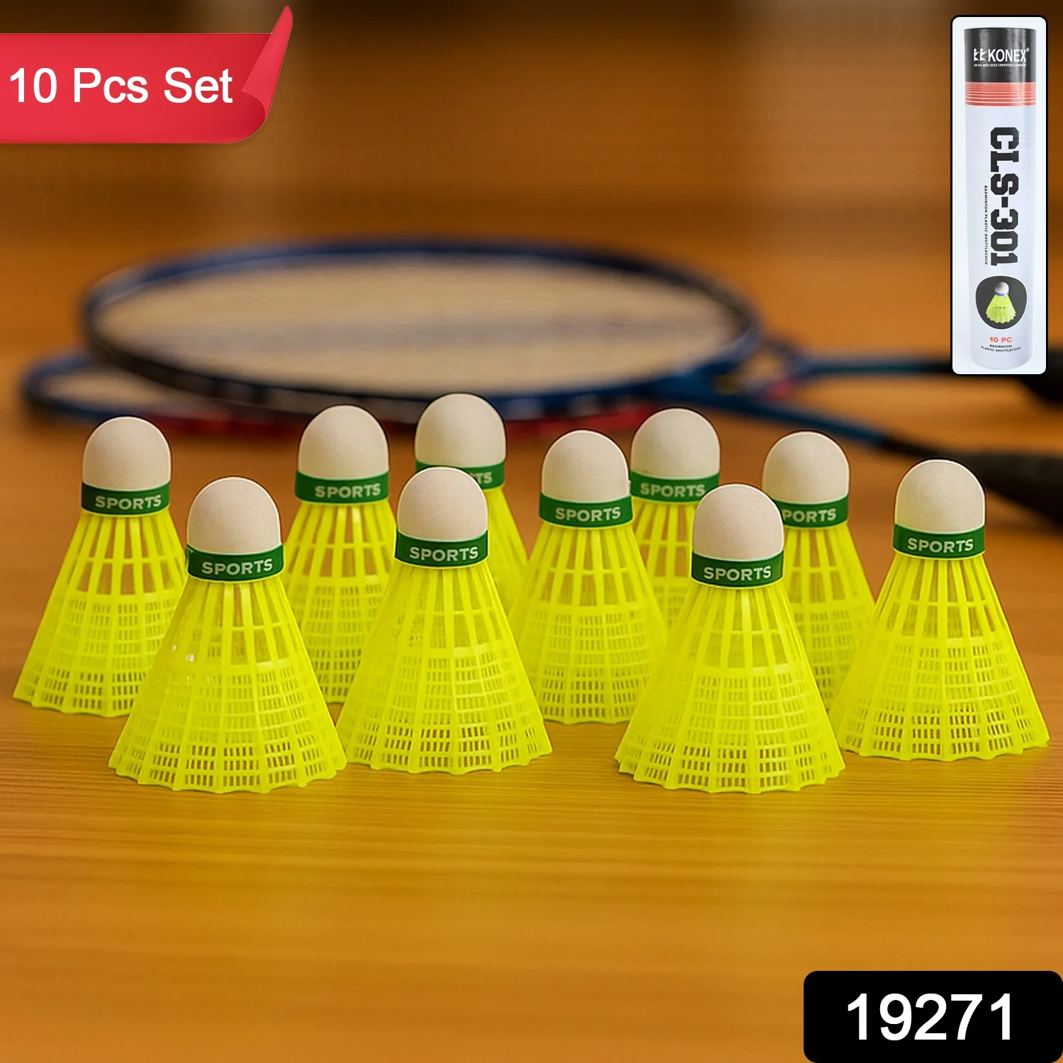 Konex Premium Plastic Badminton Shuttlecock Set (10 Pcs) - Image 2