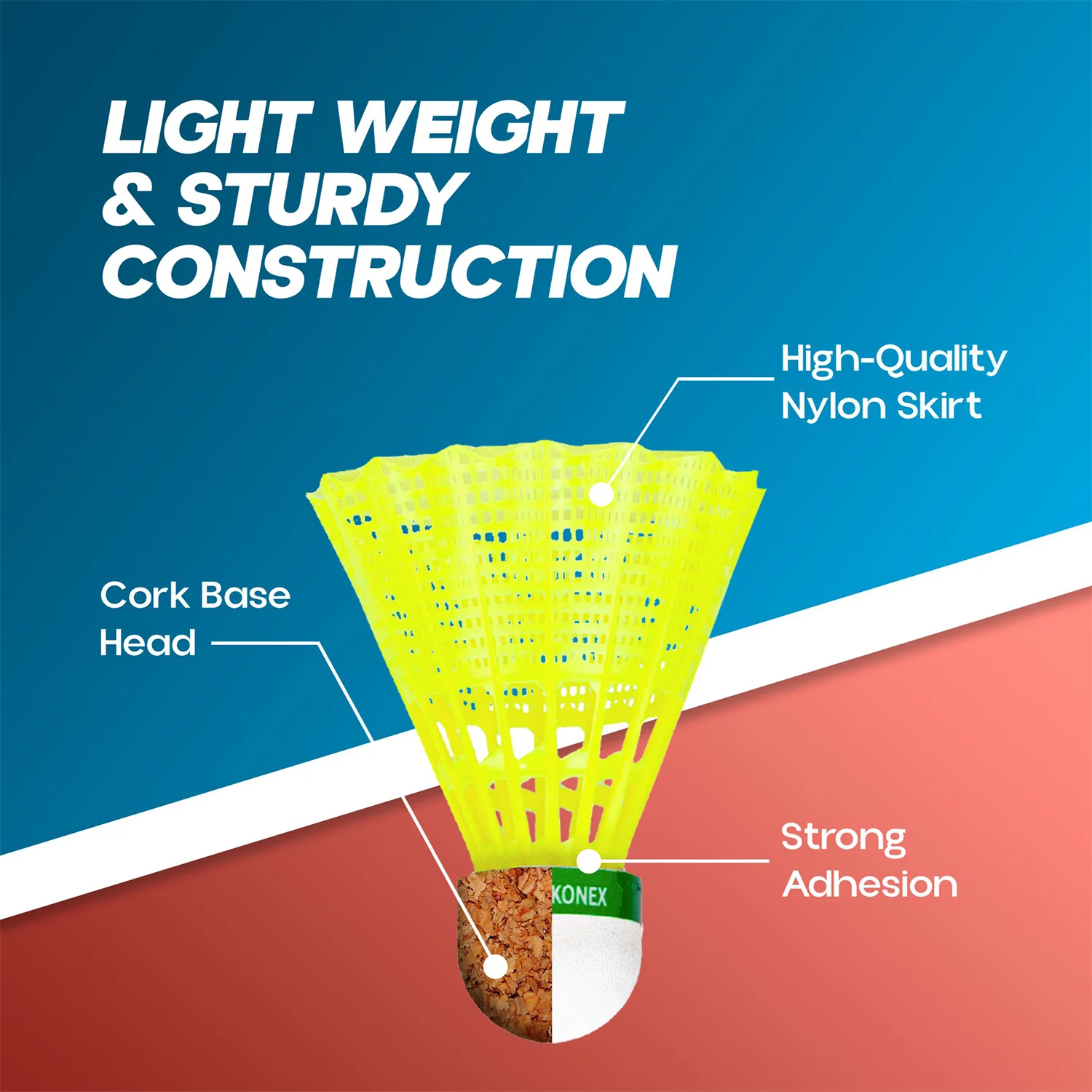 Konex Premium Plastic Badminton Shuttlecock Set (10 Pcs) - Image 8