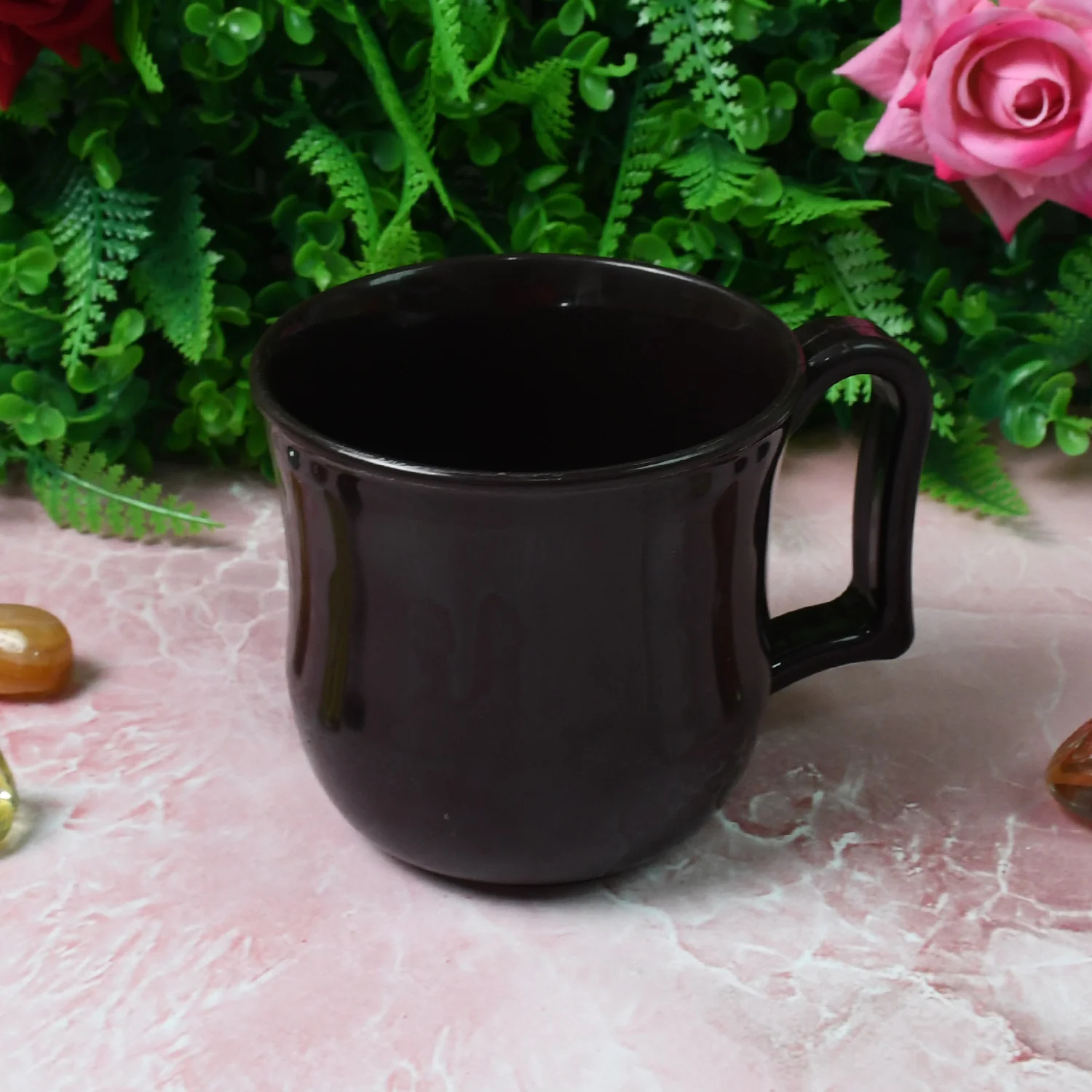 Premium Plastic Coffee / Tea Cups / Mug with Handle (1 Pc / With Color Box / Black) - Image 8