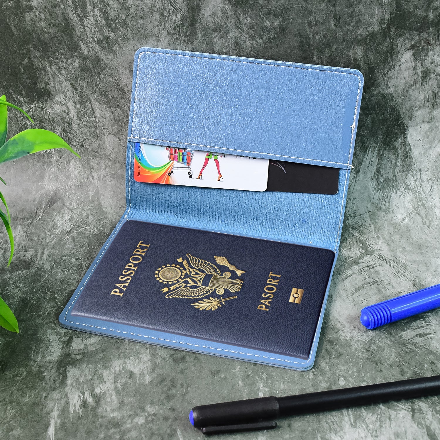 Premium PU Leather Passport Holder with Card Slots (1 Pc) - Image 6