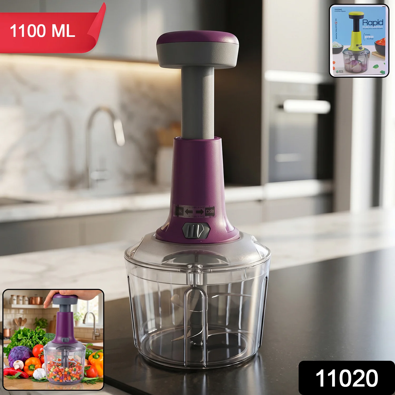 Premium Push Chopper 1100 ML - Image 2
