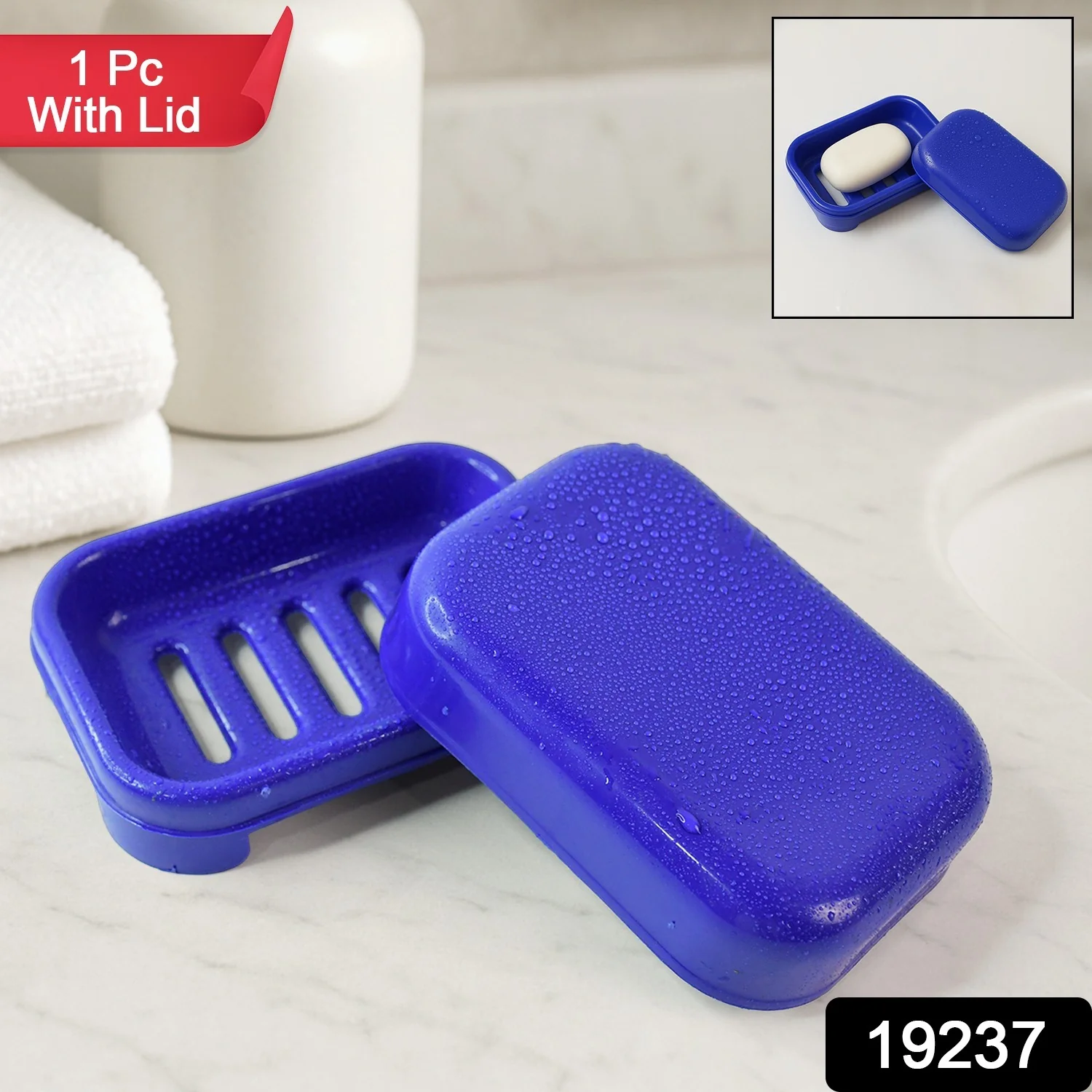 Premium Quality Rectangular Plastic Soap Case (1 Pc) - Image 2