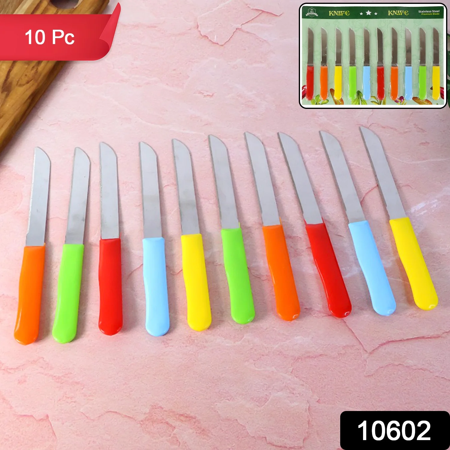 Premium Quality Stainless Steel Handle Plain Knife (10 Pc / 1 Set) - Image 2