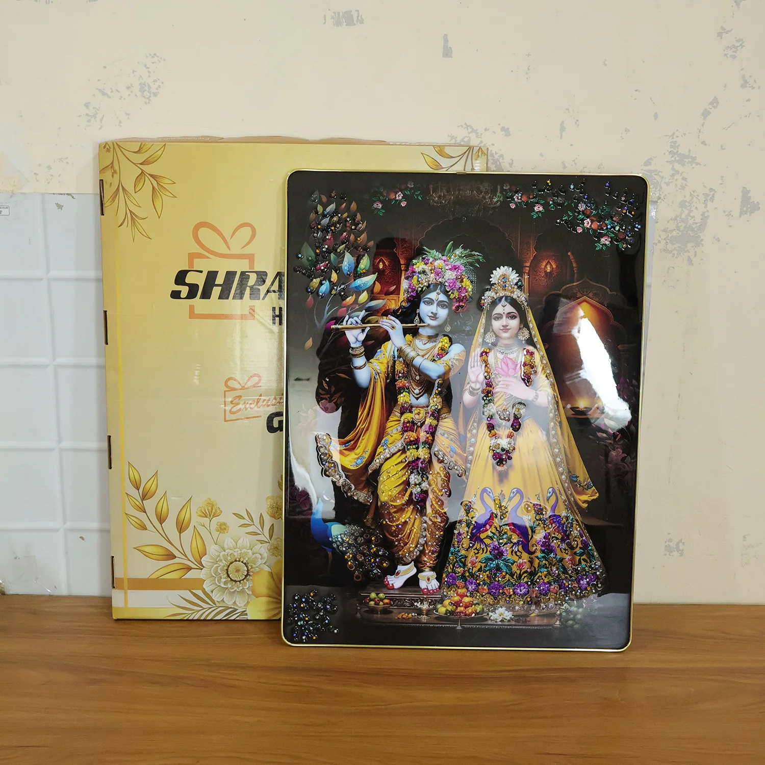 Premium Radha Krishna Decorative Wall Frame (1 Pc, 60x45 Cm) - Image 8