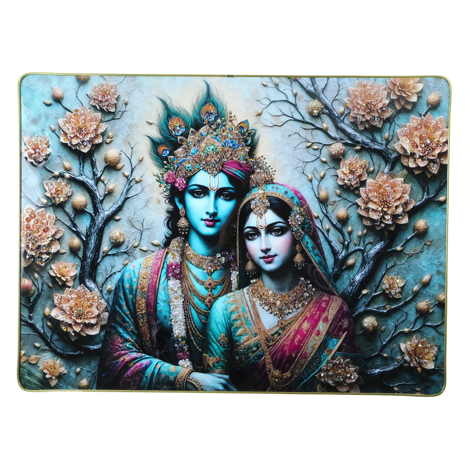 Premium Radha Krishna Decorative Wall Frame (1 Pc, 60x45 Cm) - Image 4