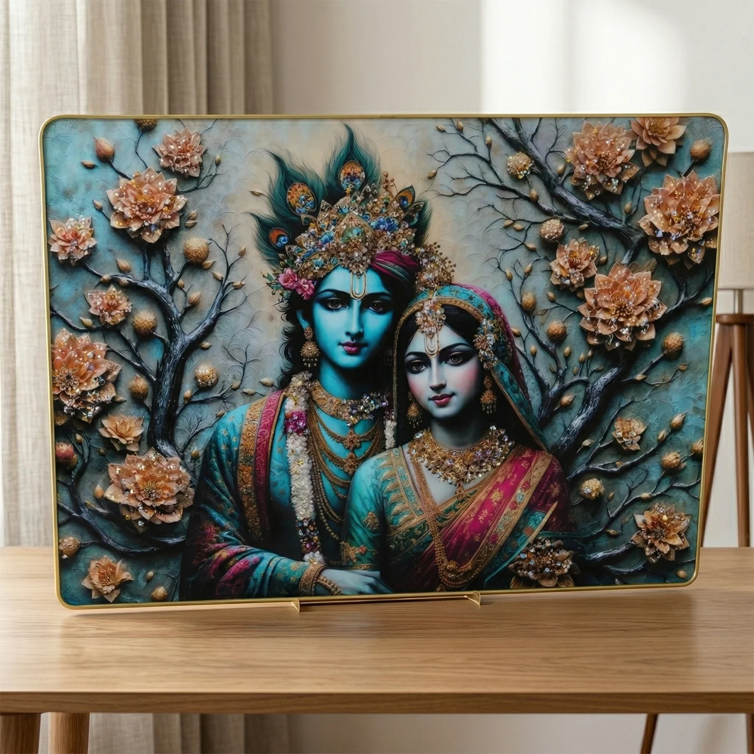 Premium Radha Krishna Decorative Wall Frame (1 Pc, 60x45 Cm) - Image 5