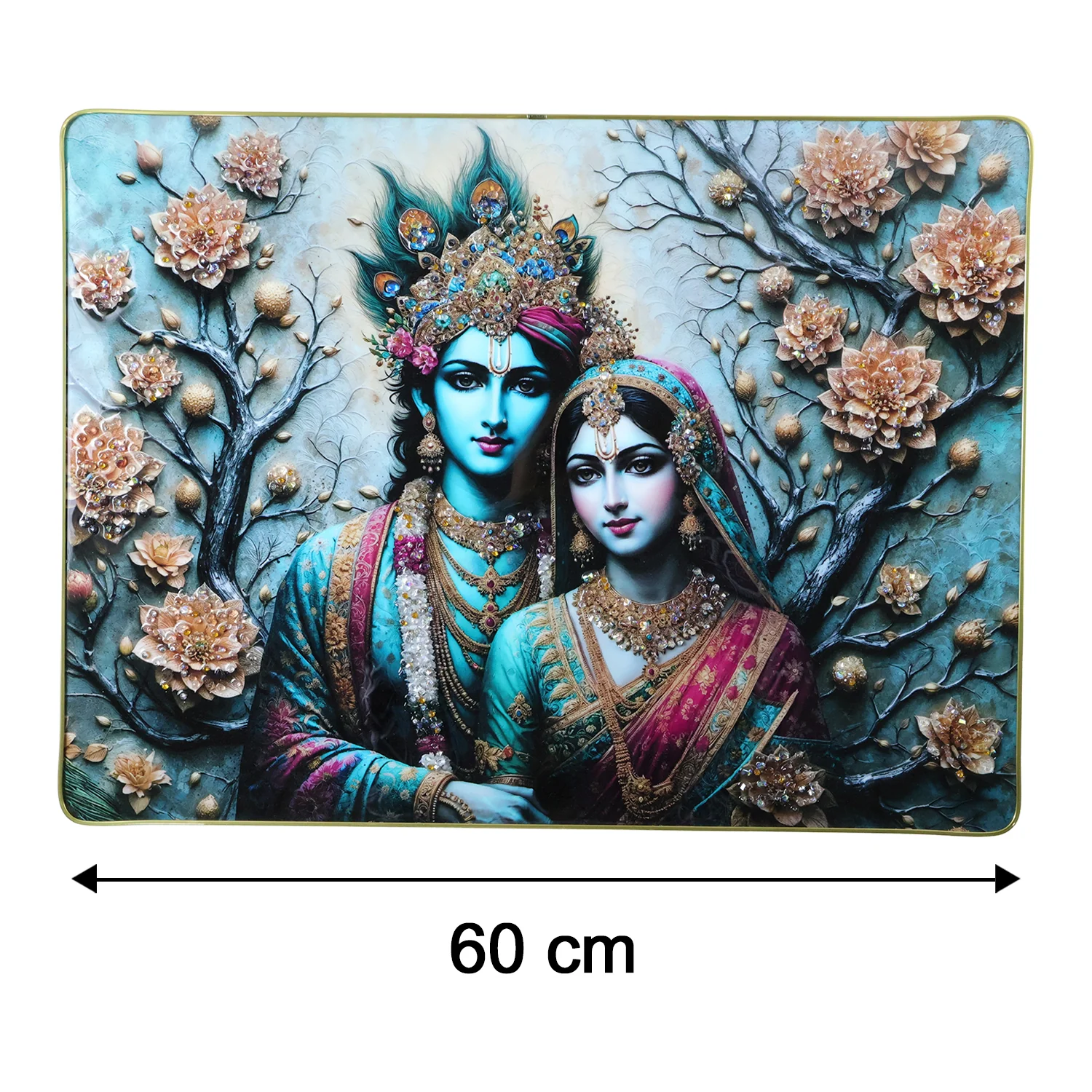 Premium Radha Krishna Decorative Wall Frame (1 Pc, 60x45 Cm) - Image 6