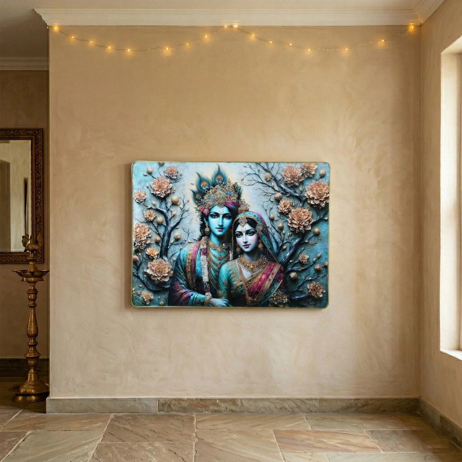 Premium Radha Krishna Decorative Wall Frame (1 Pc, 60x45 Cm) - Image 7