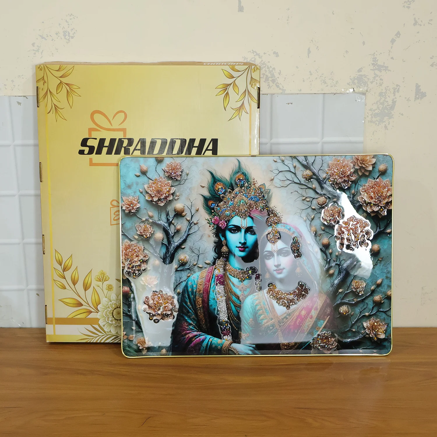 Premium Radha Krishna Decorative Wall Frame (1 Pc, 60x45 Cm) - Image 8