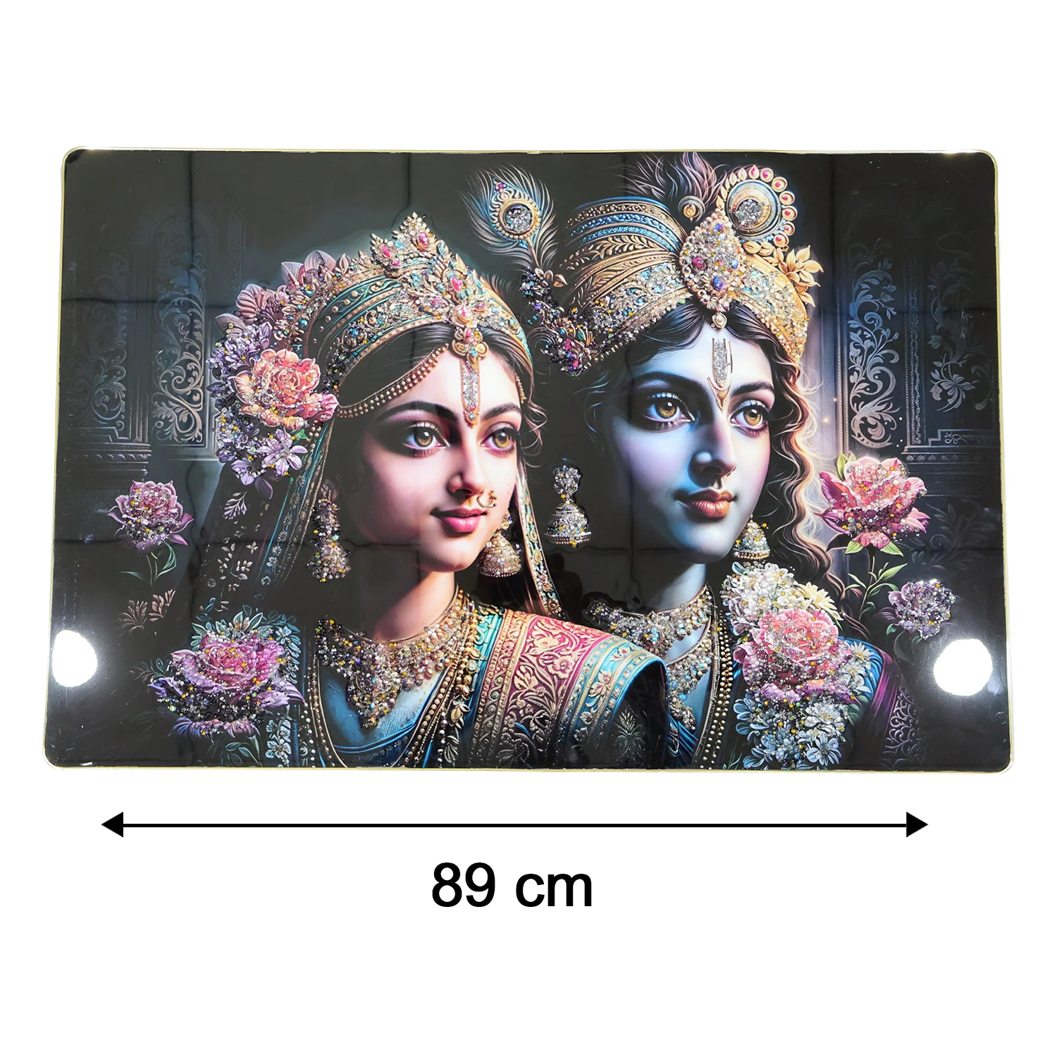 Premium Radha Krishna Royal Artistic Wall Frame (1 Pc, 89x58 Cm) - Image 6