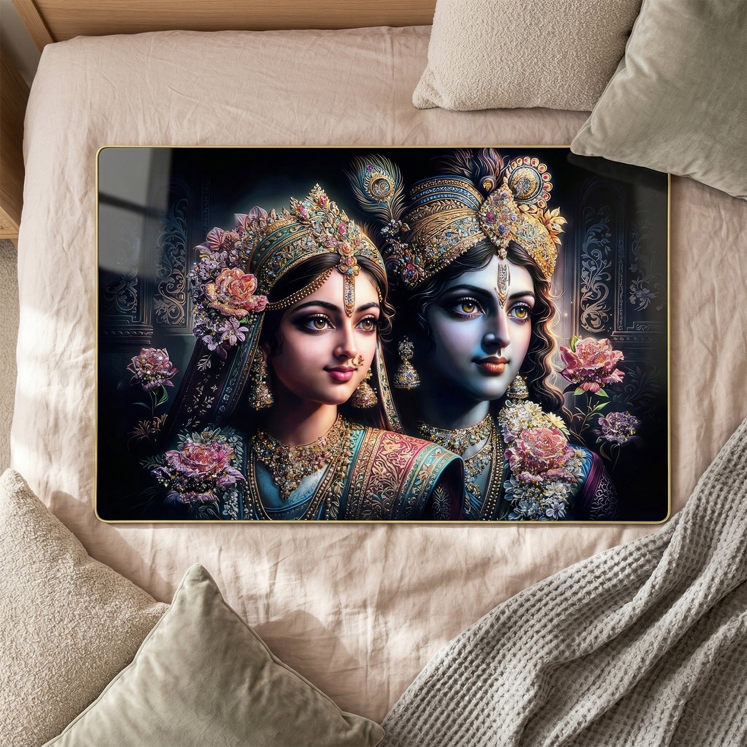 Premium Radha Krishna Royal Artistic Wall Frame (1 Pc, 89x58 Cm) - Image 7