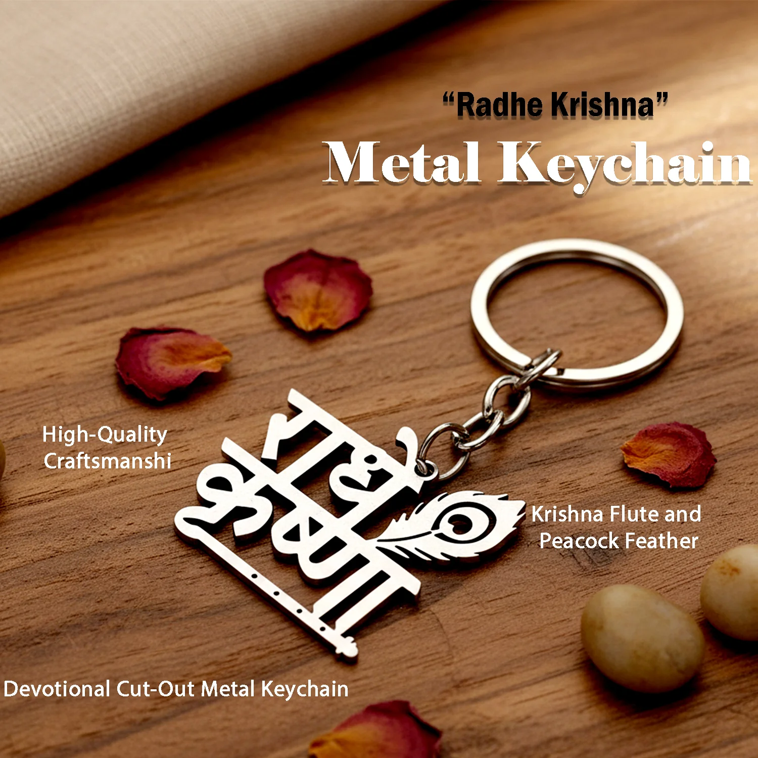 Premium “Radhe Krishna” Metal Keychain (1 Pc) - Image 4