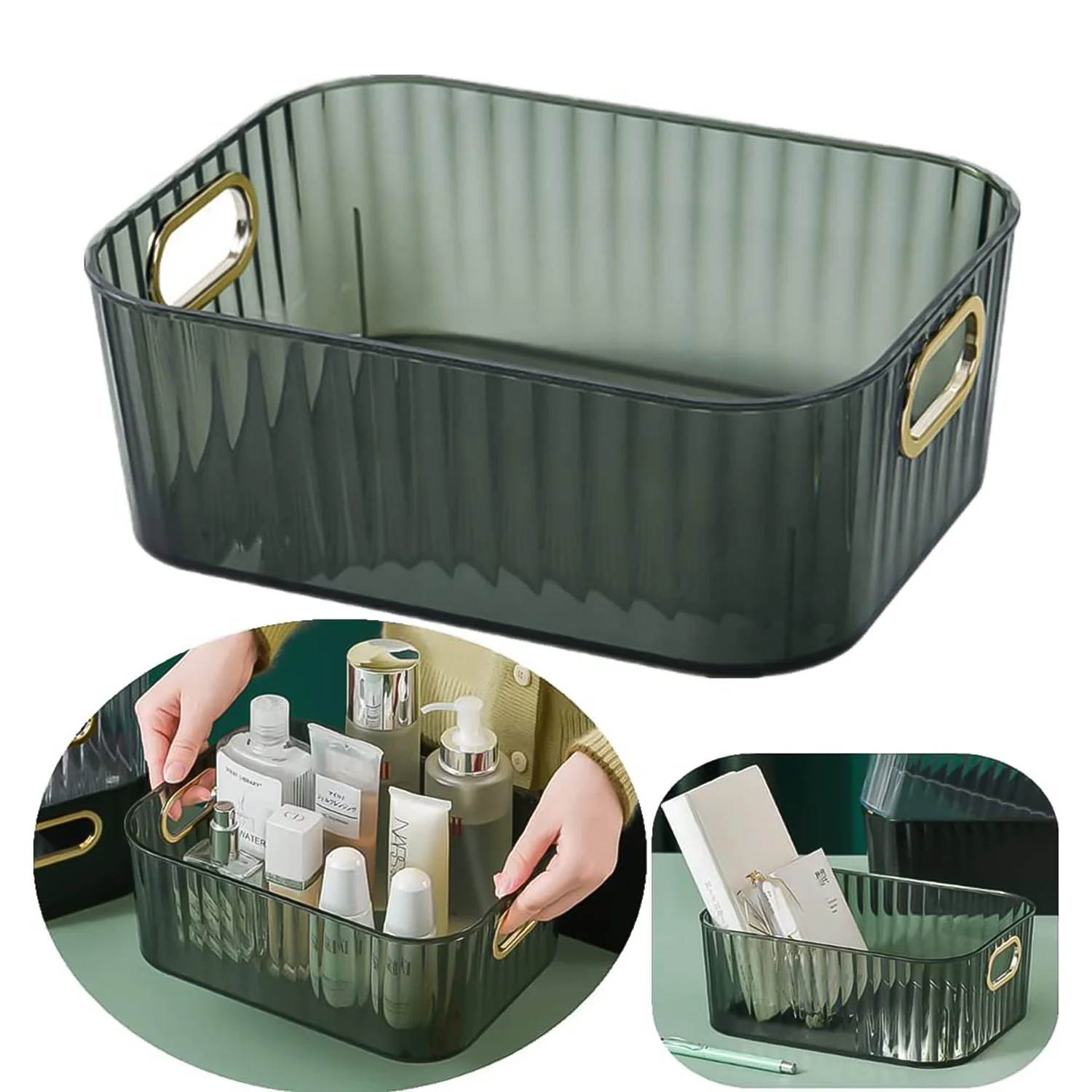 Premium Ribbed Transparent Storage Basket - Image 3