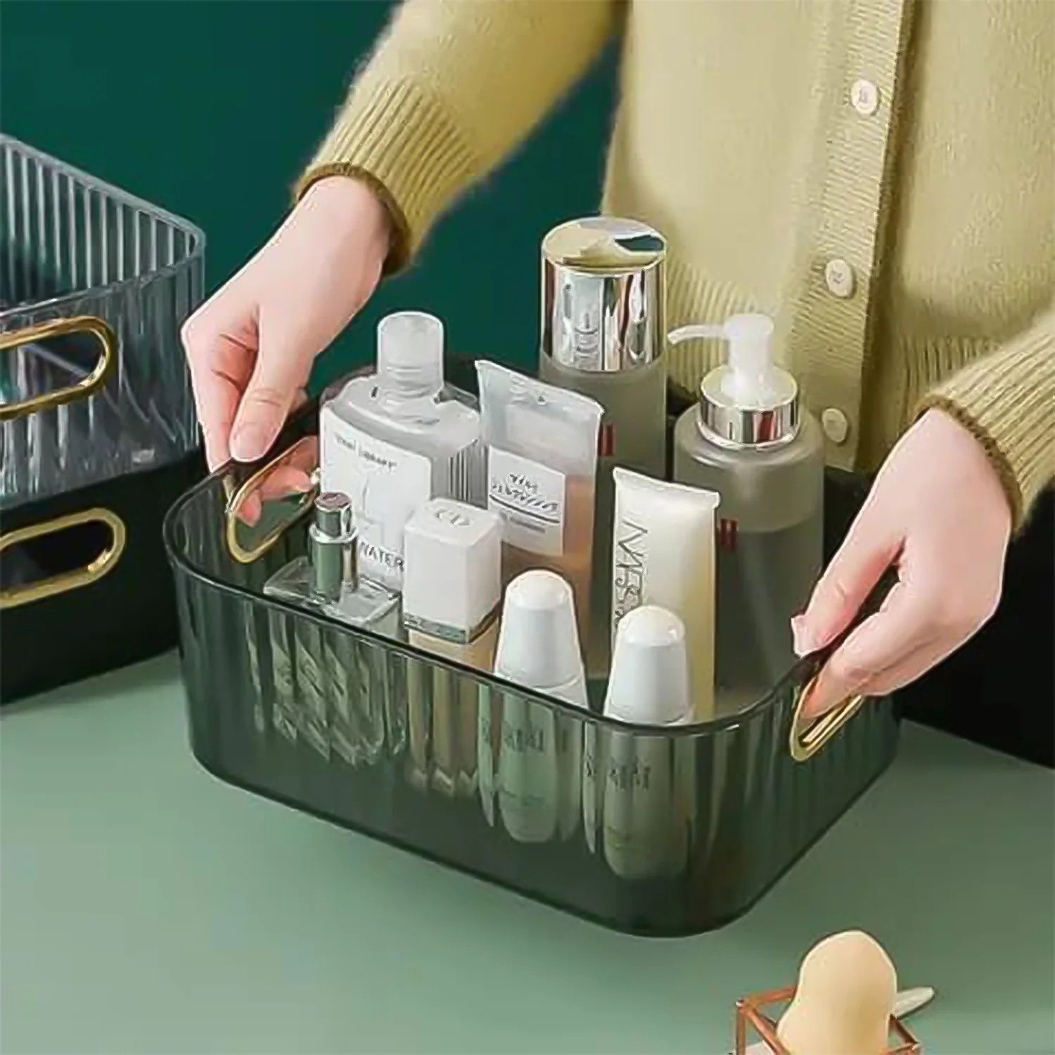 Premium Ribbed Transparent Storage Basket - Image 4