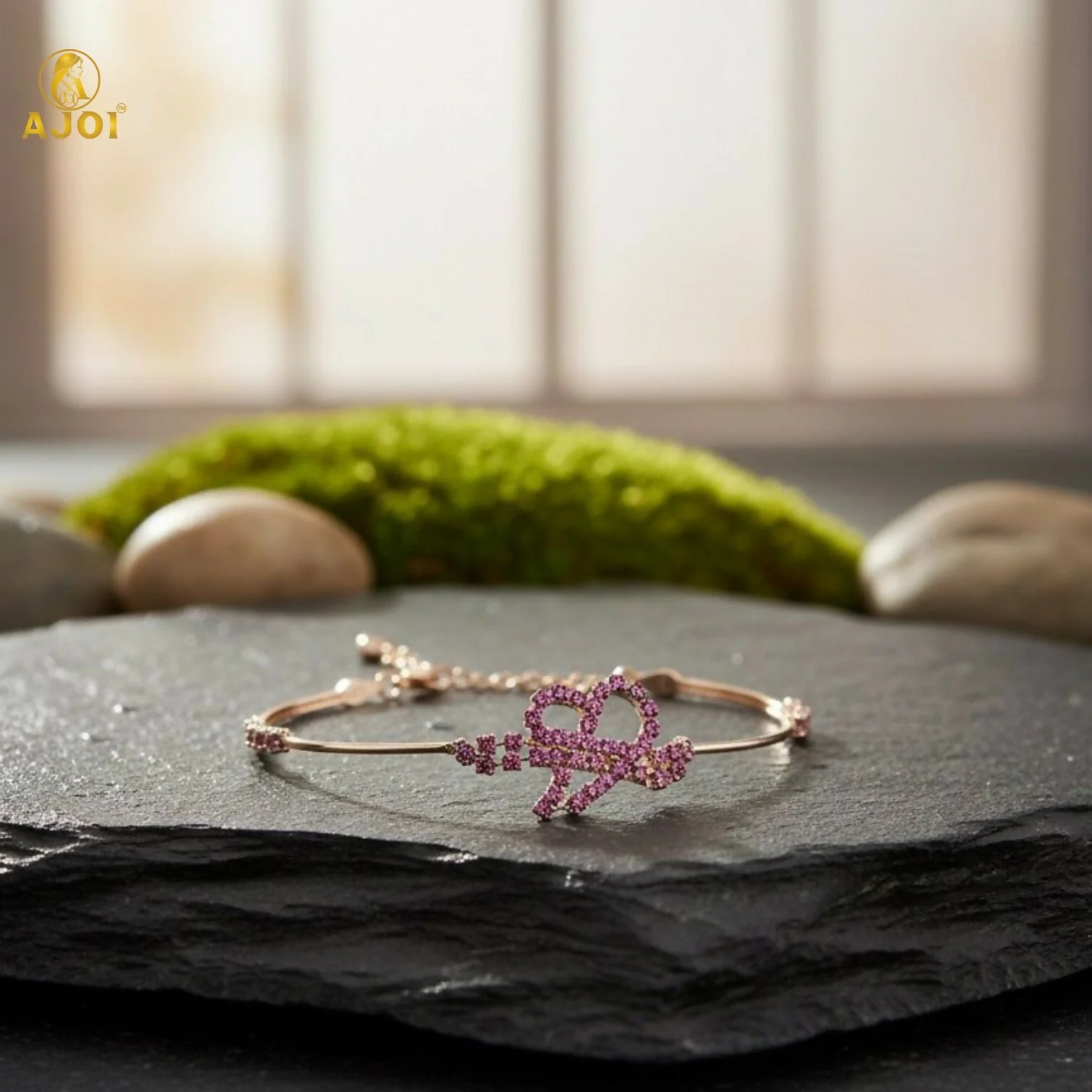 Premium Rose Gold Plated Heart & Infinity Crystal Bracelet for Women - Image 3
