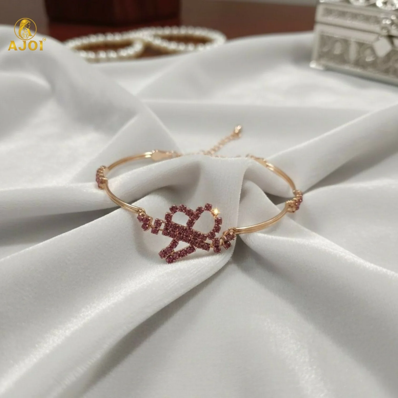 Premium Rose Gold Plated Heart & Infinity Crystal Bracelet for Women - Image 4