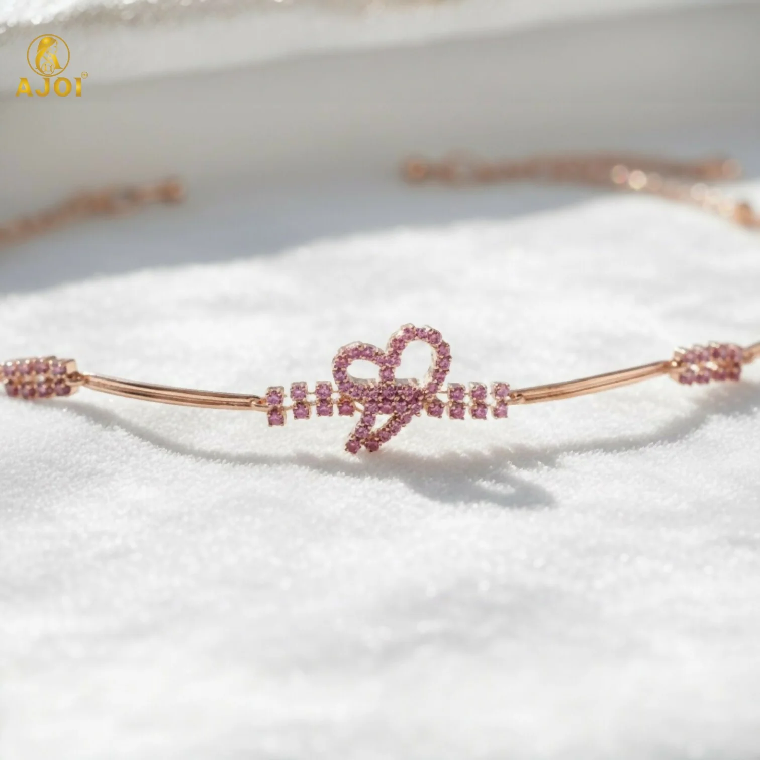 Premium Rose Gold Plated Heart & Infinity Crystal Bracelet for Women - Image 6
